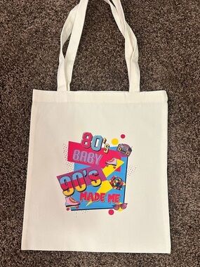 Retro '80s & '90s Graphic Canvas Tote